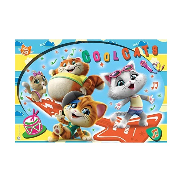 Clementoni-44 Cats Supercolor Puzzle-44 Cats-24 pièces Maxi-Puzzle Enfant-fabriqué en Italie, 3 Ans et Plus, 28512, Multicolo