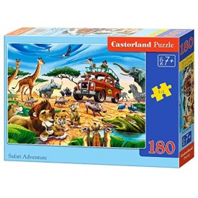 Castorland- Safari Adventure, Puzzle 180 Teile, B-018390, coloré