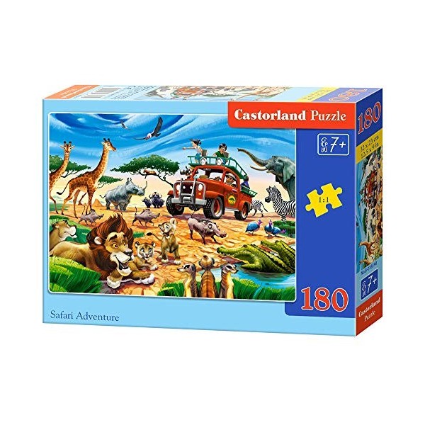 Castorland- Safari Adventure, Puzzle 180 Teile, B-018390, coloré