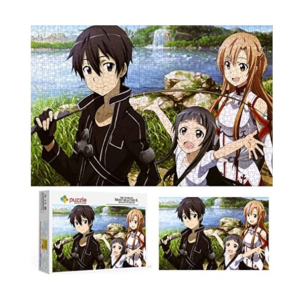 Puzzle 1000 Pièces pour Adultes, Puzzle Anime Sword Art Online, Petit Mini Puzzle Adolescent Enfant Puzzle Le Cadeau Éducatif