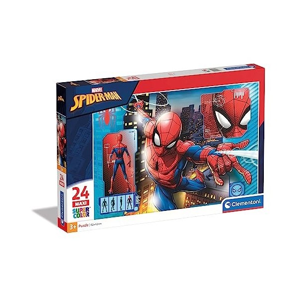 Clementoni- Supercolor Collection-Spider-Man-24 Maxi pièces- 28507