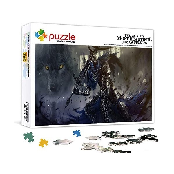 Puzzle 1000 Pièces pour Adultes, Puzzle Dark Souls, Petit Mini Puzzle Enfant Puzzle Jeu Éducatif pour Les Défis des Vacances 