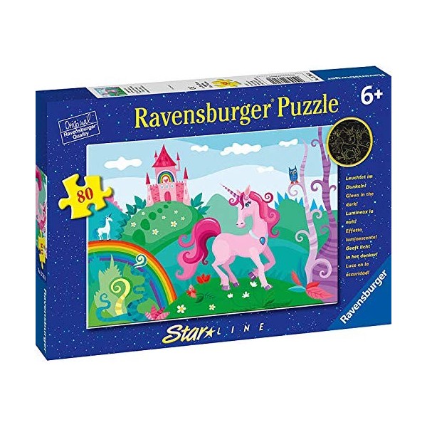 Ravensburger Puzzle Ravensburger 13706 Puzzle 80 pièces, Sujet : Licorne