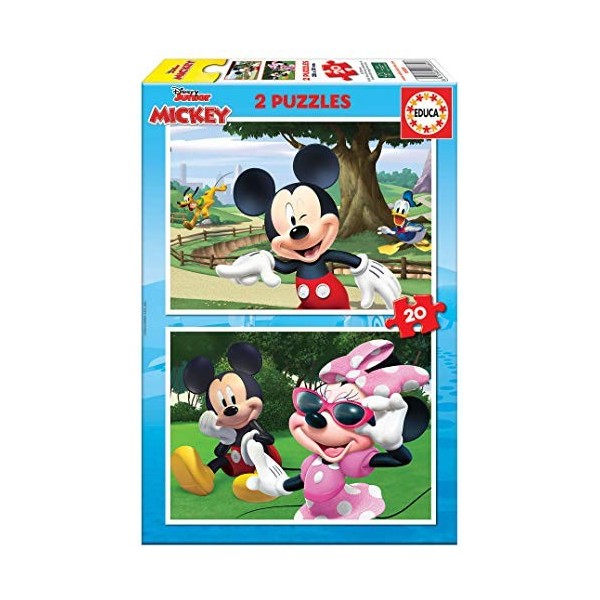 Educa - Disney Puzzle 2x20 Mickey & Friends, Puzzle pour Enfants Casse-tête pour Développement, Agilité et Amusement Les gar