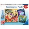 Ravensburger - Puzzle Enfant - Puzzles 3x49 p - Licorne, dragon et fée - Dès 5 ans - 05181