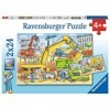 Ravensburger - Puzzle Enfant - Puzzles 2x24 p - Beaucoup de travail sur le chantier - Dès 4 ans - 07800