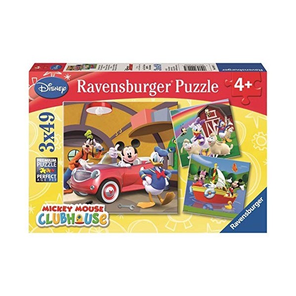 Ravensburger - Puzzle Enfant - Puzzles 3x49 p - Tout le monde aime Mickey - Disney - Dès 5 ans - 09247