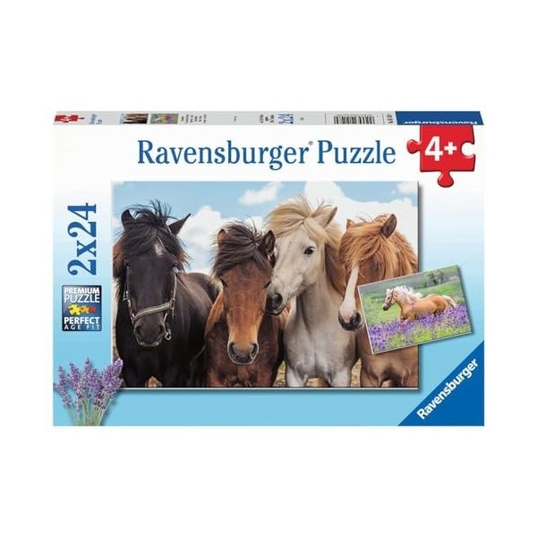 Ravensburger - Puzzle Enfant - Puzzles 2x24 p - Lamour des chevaux - Dès 4 ans - 05148