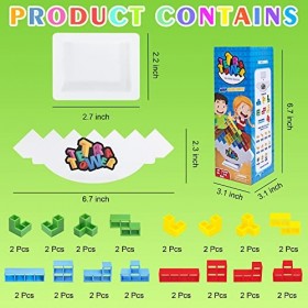 DAOUZL Blocs de Construction Tetris, Jeux de Empilables Déquilibre, Équilibrant Les Jouets dempilage, Montessori éducatifs C