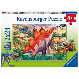 Ravensburger - Puzzle Enfant - Puzzles 2x24 p - Mammouths et dinosaures - Dès 4 ans - 05179