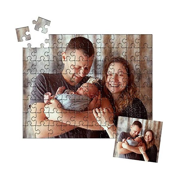 Qchomee Puzzles Personnalisés avec Vos Images Puzzle Photo Personnalisé DIY Jigsaw Puzzle 72/80/120 Pièces Jouet de Puzzle en