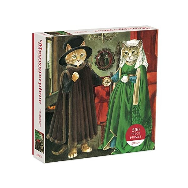 Galison 9780735367555 The Arnolfini Marriage Meowsterpiece of Western Art 500 Piece Puzzle