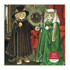 Galison 9780735367555 The Arnolfini Marriage Meowsterpiece of Western Art 500 Piece Puzzle