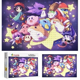 Puzzle 1000 Pièces pour Adultes, Puzzle Kirby, Petit Mini Puzzle Enfant Puzzle Jeu Éducatif pour Les Défis des Vacances pour 
