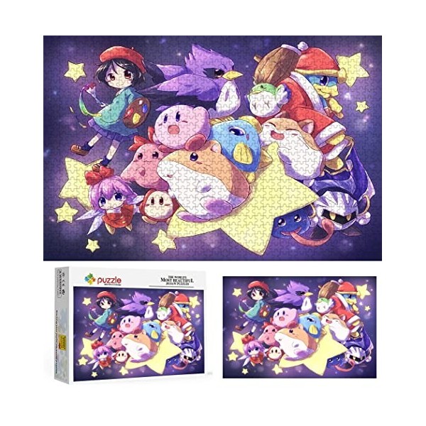 Puzzle 1000 Pièces pour Adultes, Puzzle Kirby, Petit Mini Puzzle Enfant Puzzle Jeu Éducatif pour Les Défis des Vacances pour 