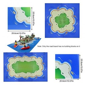 CHEVVY 6Pcs Planche de base de Blocs de construction Classique Plaque de Construction 25.5*25.5CM Île Marine Planche de Base 