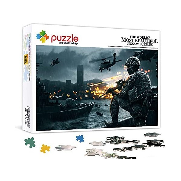 Puzzle 1000 Pièces pour Adultes, Puzzle Battlefield, Petit Mini Puzzle Adolescent Enfant Puzzle Le Cadeau Éducatif Parfait po