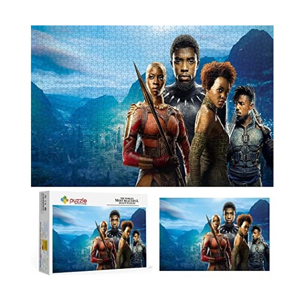 Puzzle 1000 Pièces pour Adultes, Puzzle Film Black Panther, Petit Mini Puzzle Enfant Puzzle Jeu Éducatif pour Les Défis des V