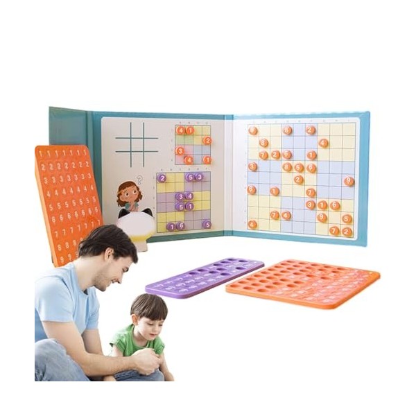 BBAUER Puzzles de Sudoku faciles pour Adultes,Livre de Sudoku magnétique 4 en 1 - Jouets éducatifs mathématiques pour dâge p