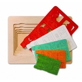 Hape - E6512 - George Luck - Puzzle - Cinq Bus en Un - 6 pièces