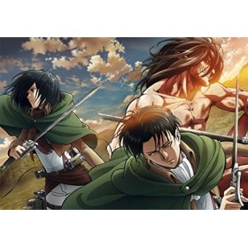 Clementoni - LAttaque des Titans - Puzzle de 500 Pièces - Jeu de Patience et de Réflexion - Format Paysage - Image Net - Déc