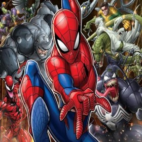 Grandi Giochi- Spiderman vs Nemici Marvel Ennemis Puzzle lenticulaire Horizontal, avec 500 pièces incluses et Emballage avec 