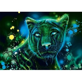 Schmidt Spiele Sheena Pike 58517 Puzzle panthère Bleu Fluo/Vert 1000 pièces