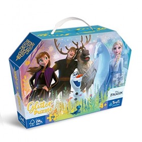 Trefl Glitter 70 éléments puzzles colorés avec des personnages de contes de fées de lâge de glace amusant pour les enfants à