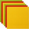 Lot de 6 Plaques de Base pour Lego Classic Compatible avec Toutes Marques - Plaque de Base - 25.5x25.5cm, Vert-Jaune-Rouge 