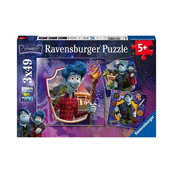 Ravensburger- Puzzles 3x49 pièces-Ian et Barley/en Avant Disney Onward Enfant, 4005556050918