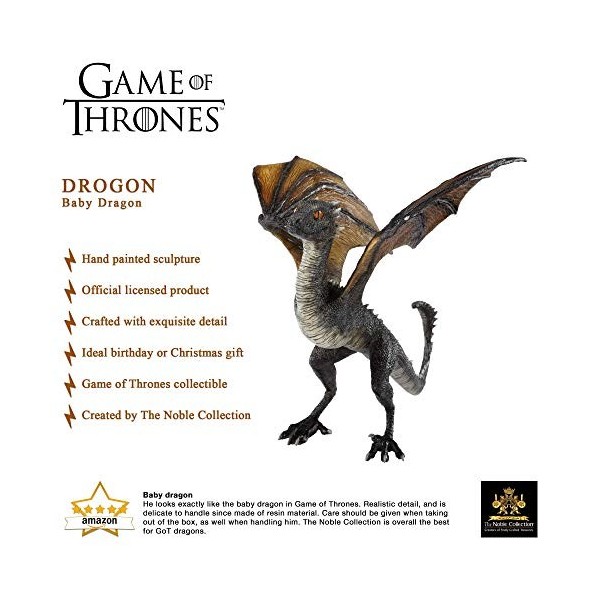 Réplique du bébé dragon Drogon de la Collection Noble de Game of Thrones