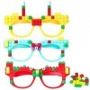 Fowecelt Blocs Construction Lunettes Jouets - 12Pcs Blocs de Construction en Forme de Briques pour Carnaval, Jeu de Partie, B