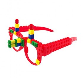 Fowecelt Blocs Construction Lunettes Jouets - 12Pcs Blocs de Construction en Forme de Briques pour Carnaval, Jeu de Partie, B