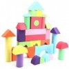 Tefola Blocs de Construction, Blocs de Construction en Mousse EVA Jouets éducatifs de Construction empilables Multicolores po