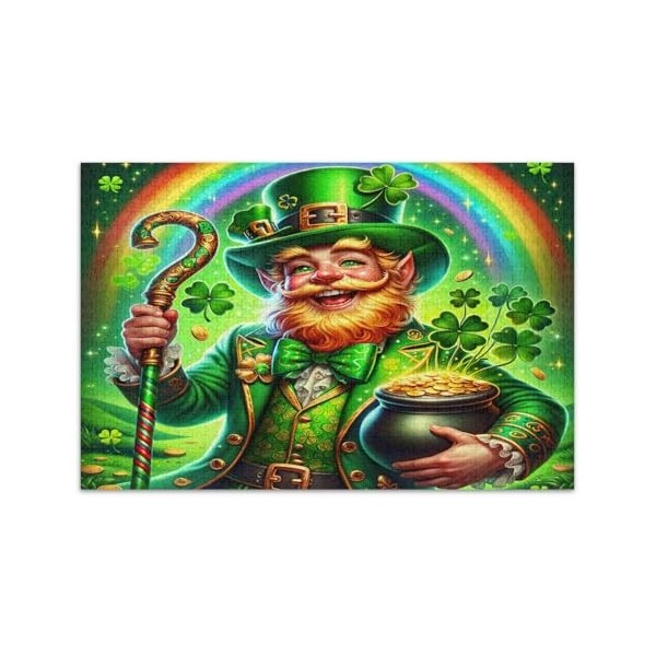 Puzzle de nain de la Saint-Patrick de 500 pièces, puzzle amusant pour soirées de jeu, taille finie 52 x 37 cm