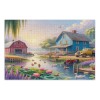 Pandas Peach Blossom Puzzle 500 pièces, puzzle familial amusant et coloré, taille finie 52,8 x 38,9 cm