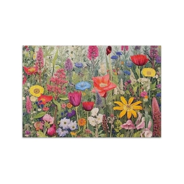 Puzzle papillon volant sur un champ de lavande - Puzzle amusant de 500 pièces - Cadeau danniversaire - Taille finie : 52,8 x