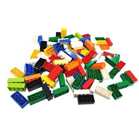 LEGO 100 x Mixed 2x4 Bricks. Random Colours Red, Yellow, Blue, Green, etc. Part 3001