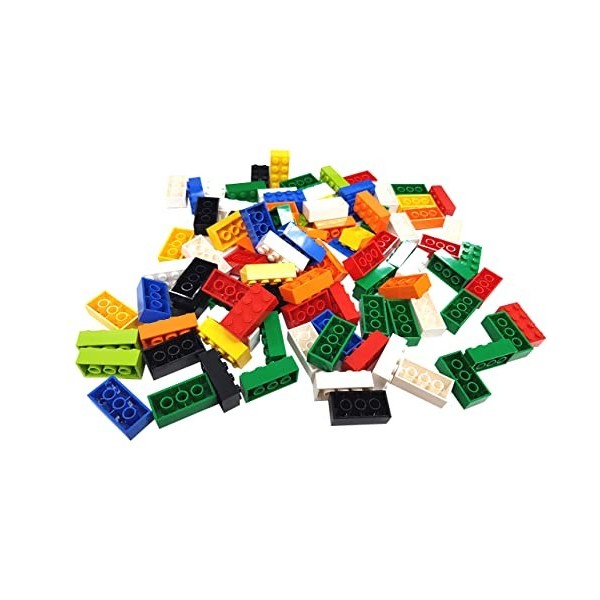 LEGO 100 x Mixed 2x4 Bricks. Random Colours Red, Yellow, Blue, Green, etc. Part 3001