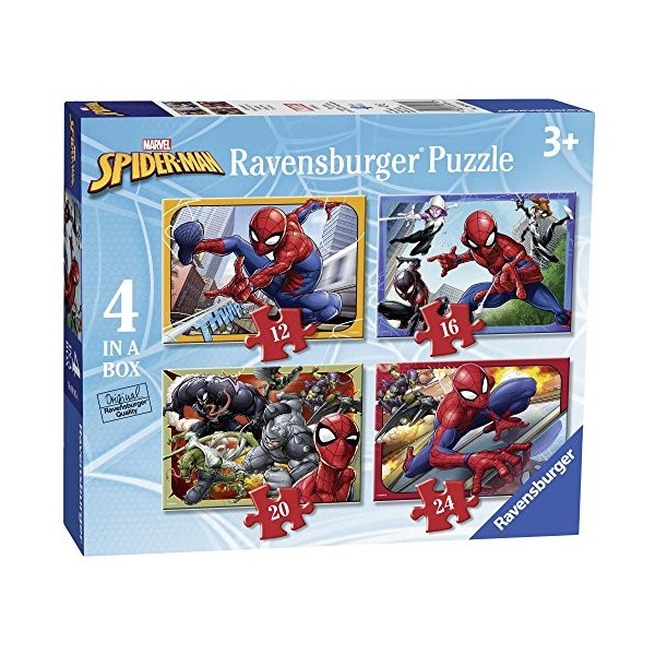 Ravensburger Spider-man Marvel Spiderman – Puzzle de 4 12, 16, 20, 24 pièces pour enfants à partir de 3 ans, 6915, 0