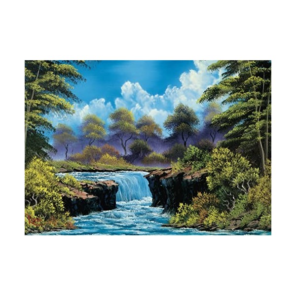 Schmidt Spiele 57538 Bob Ross, Cascade dans la clairière, Puzzle de 1000 pièces