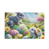 Puzzle de 500 pièces avec lapins et œufs de Pâques - Puzzle amusant pour adultes et enfants