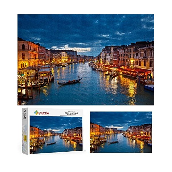 Puzzle 1000 Pièces pour Adultes, Puzzle Venise, Petit Mini Puzzle Adolescent Enfant Puzzle des Énigmes Robustes Et Épaisses D