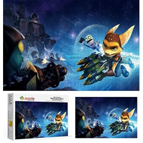 Puzzle 1000 Pièces pour Adultes, Puzzle Ratchet & Clank, Petit Mini Puzzle Adolescent Enfant Puzzle Le Cadeau Éducatif Parfai