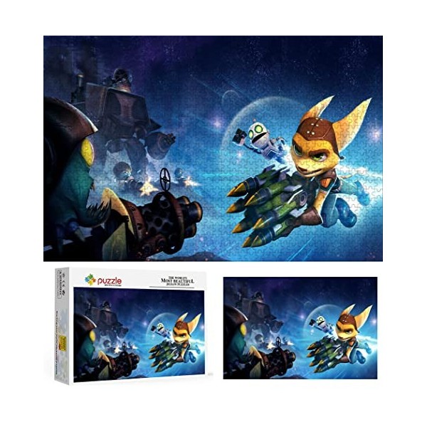 Puzzle 1000 Pièces pour Adultes, Puzzle Ratchet & Clank, Petit Mini Puzzle Adolescent Enfant Puzzle Le Cadeau Éducatif Parfai