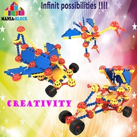 Jeu de construction| 160 pcs boules, bâtons, plaques, roues de voiture + boite de rangement plastique| Jouet dingénierie p