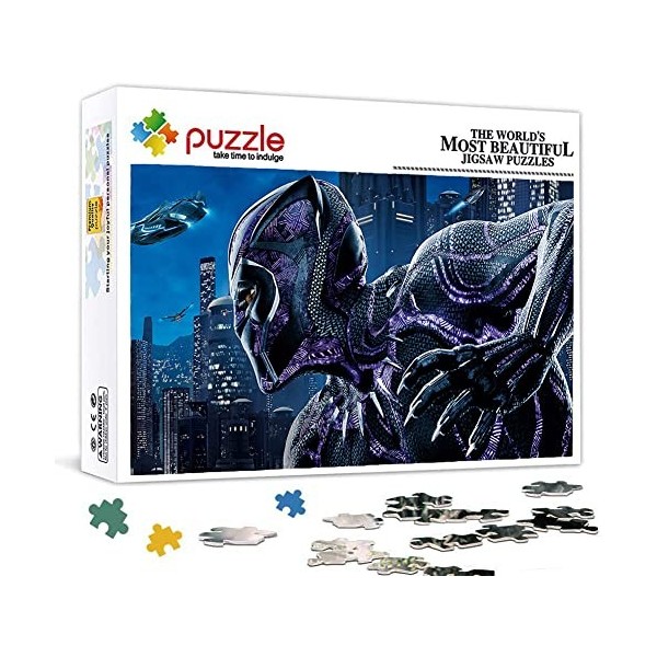 Puzzle 1000 Pièces pour Adultes, Puzzle Film Black Panther, Petit Mini Puzzle des Énigmes Robustes Et Épaisses Difficiles, Co