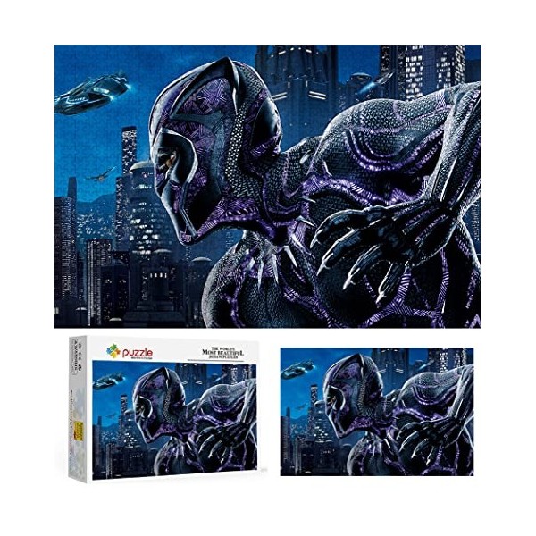 Puzzle 1000 Pièces pour Adultes, Puzzle Film Black Panther, Petit Mini Puzzle des Énigmes Robustes Et Épaisses Difficiles, Co