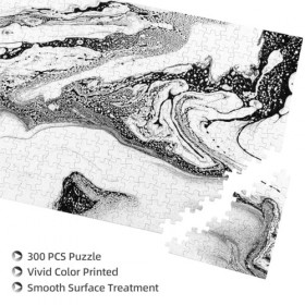 Casse-tête en marbre noir et blanc de 300 pièces – Puzzle photo personnalisé pour photos de famille pour adultes, mariage, an