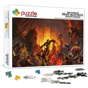 Puzzle 1000 Pièces pour Adultes, Puzzle Doom, Petit Mini Puzzle Adolescent Enfant Puzzle des Énigmes Robustes Et Épaisses Dif